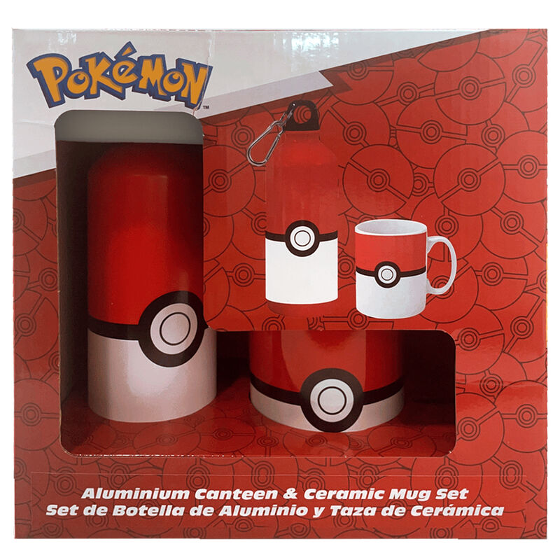 Conjunto Garrafa Aluminio + Caneca Ceramica Pokemon