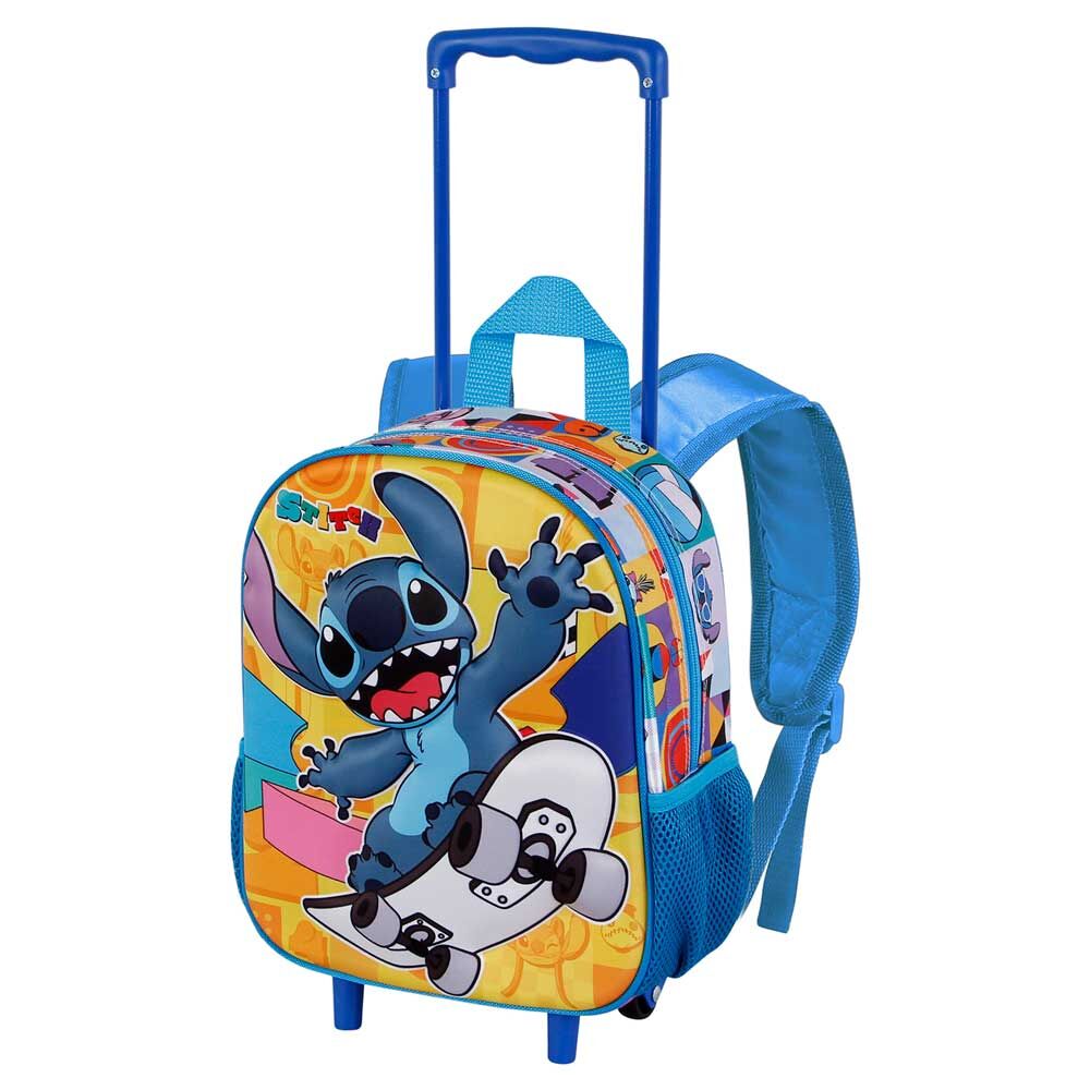 Mochila Pré-Escolar Trolley 3D Skater Stitch Disney 31cm