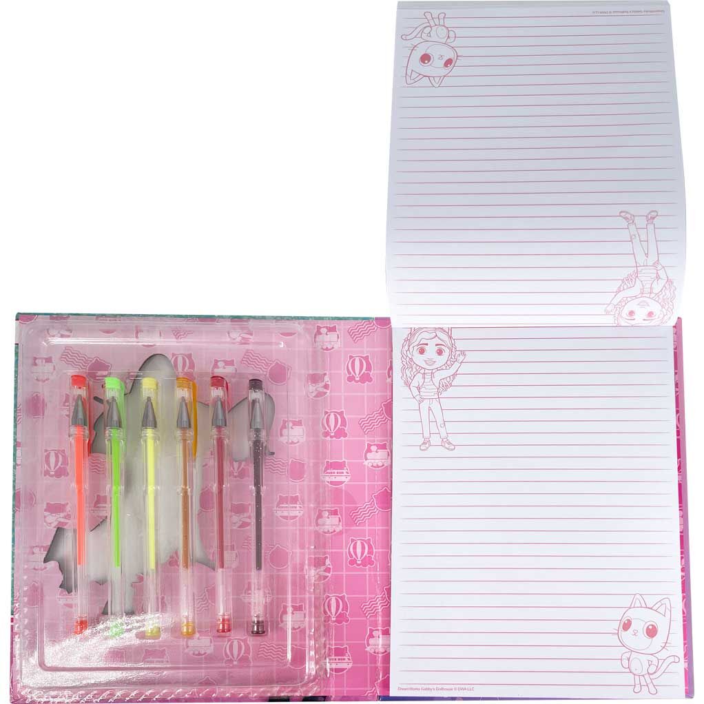 Caderno + 6 Canetas de Gel Gabbys Dollhouse
