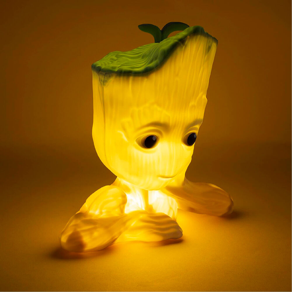 Lâmpada 3D Groot Guardiões da Galáxia Marvel 22cm Som