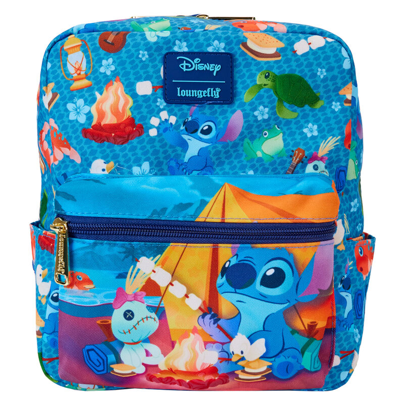 Mochila Pré-Escolar Nylon Camping Cuties Stitch Disney Loungefly 24cm