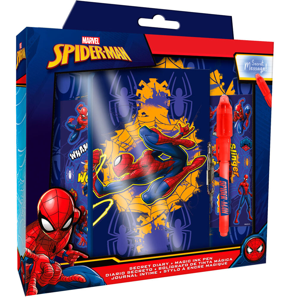 Diário Com Caneta Mágica Spiderman Marvel