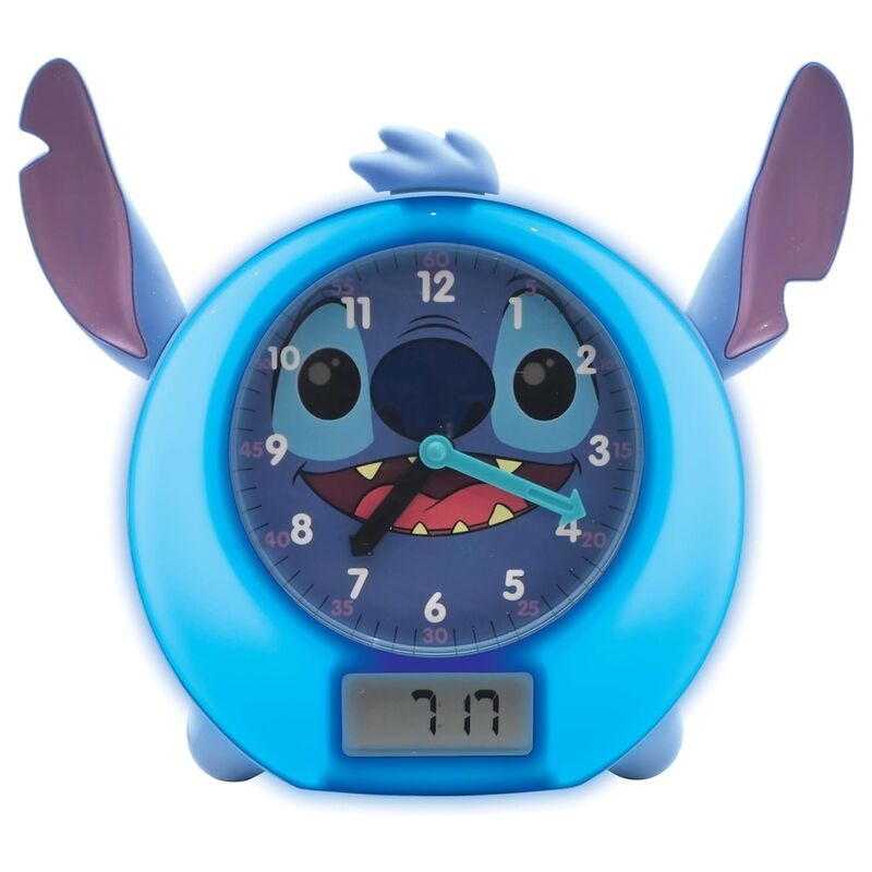 Relógio e Luzes Pedagogico de Sono Stitch Disney Ingles