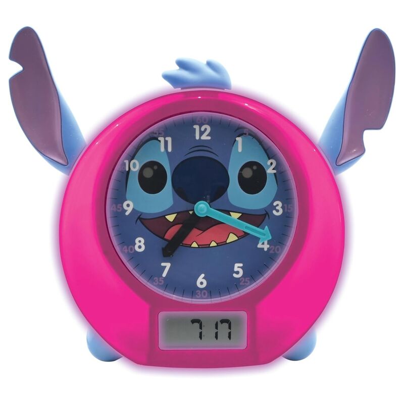 Relógio e Luzes Pedagogico de Sono Stitch Disney Ingles