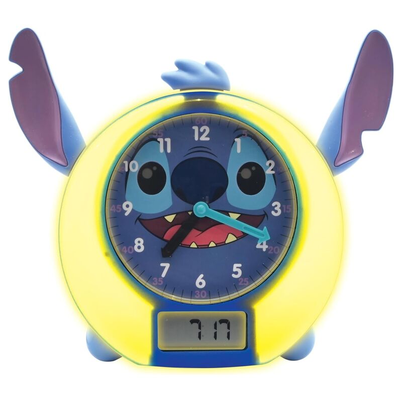 Relógio e Luzes Pedagogico de Sono Stitch Disney Ingles
