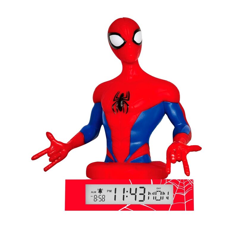 Candeeiro 3D com despertador Spiderman Marvel