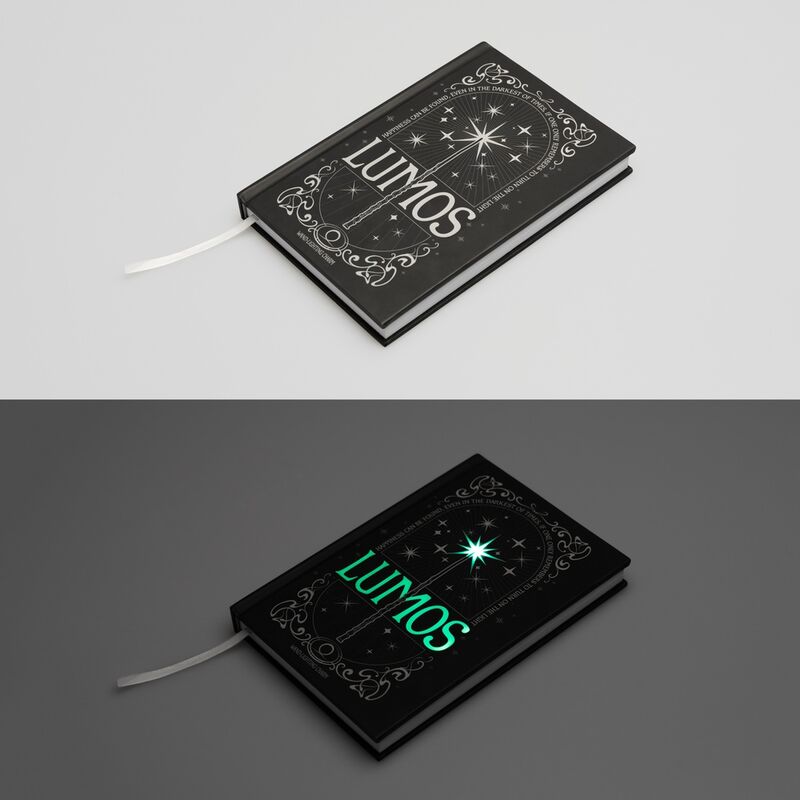 Caderno A5 Premium led + Caneta Lumos Harry Potter