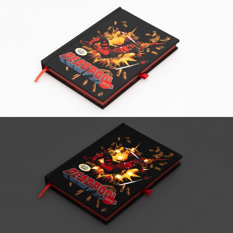 Caderno A5 Premium LED Deadpool Marvel