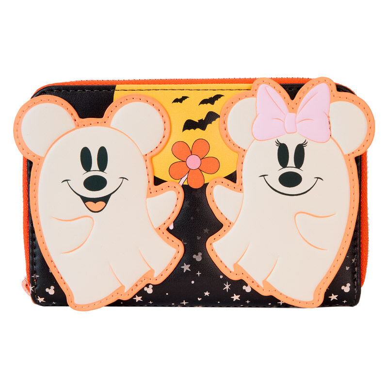 Carteira Floral Ghost Mickey & Minnie Disney Loungefly