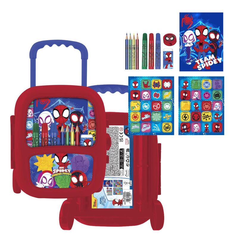 Set de Papelaria Trolley Spidey Amazing Friends Marvel