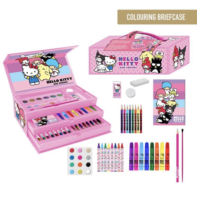 Set de Papelaria Mala de Colorir Hello Kitty