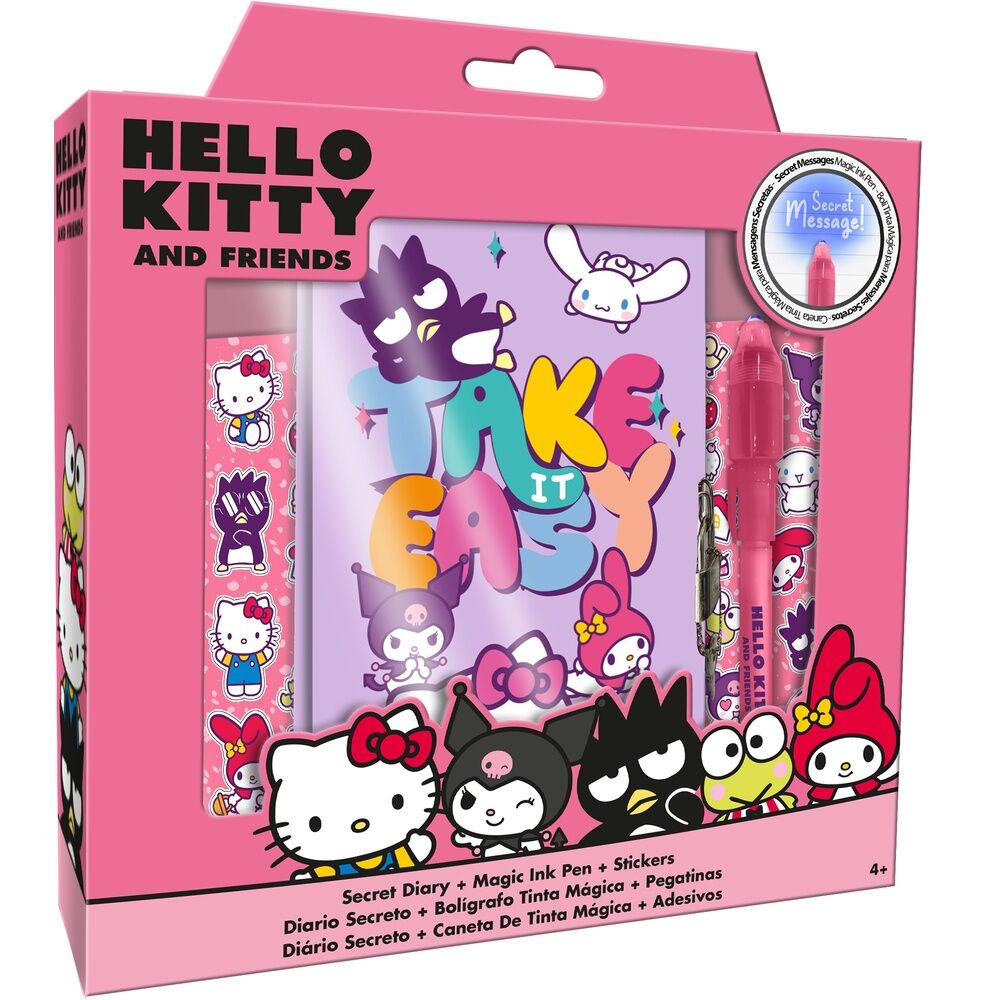 Diário + Caneta mágica Hello Kitty and Friends