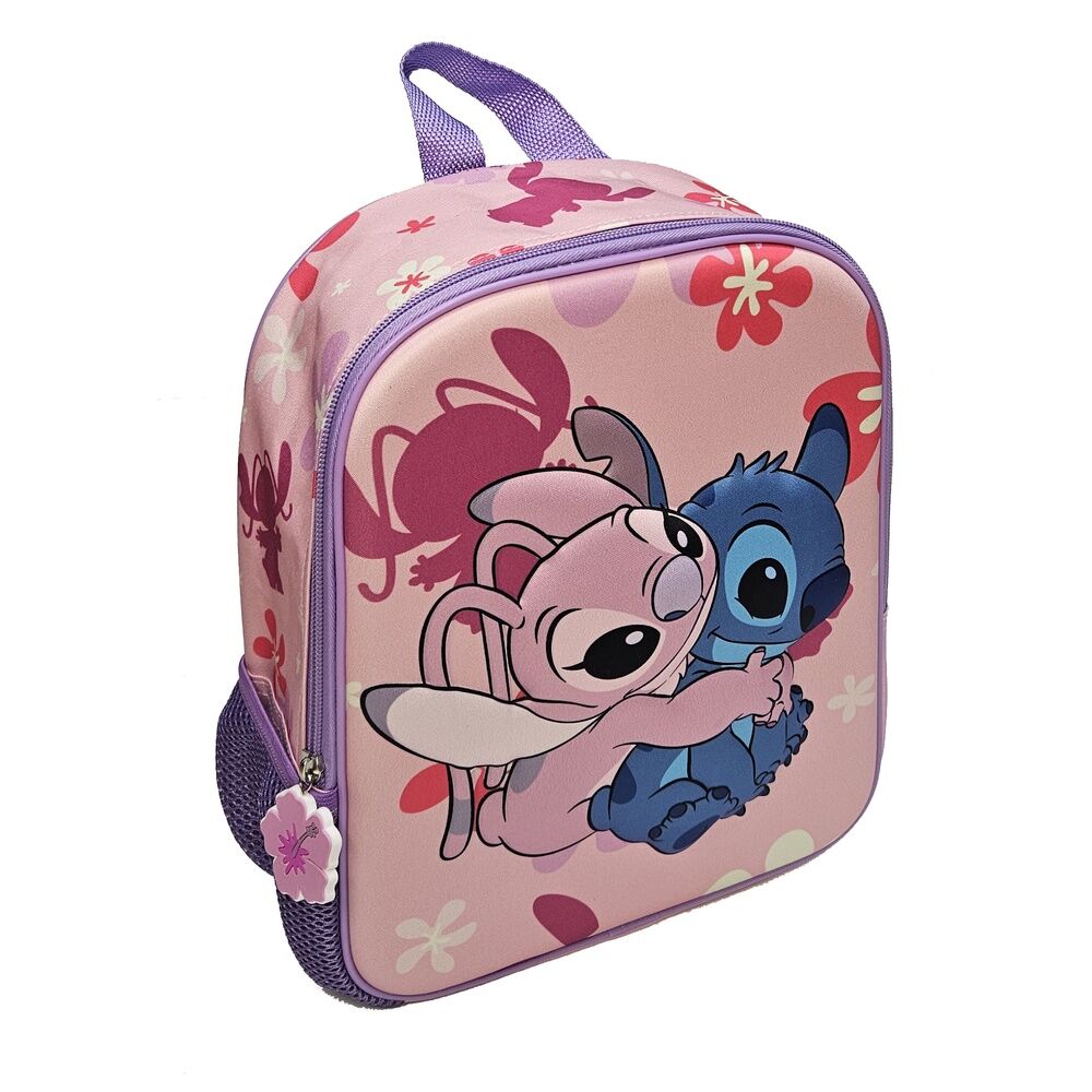 Mochila Pré-Escolar 3D Angel & Stitch Disney 29cm