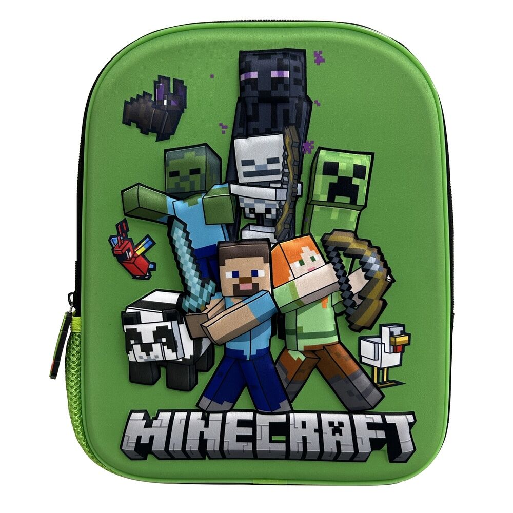 Mochila Creche 3D Minecraft 29cm