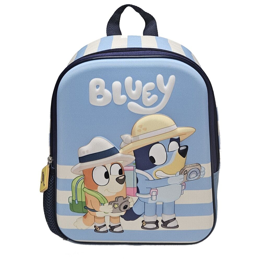 Mochila Creche 3D Turista Bluey 29cm