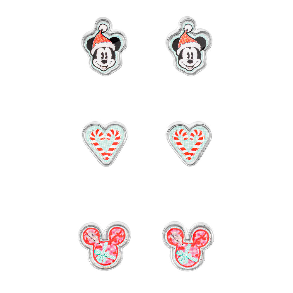Set 3 Pares de pendientes Navidad Mickey Disney