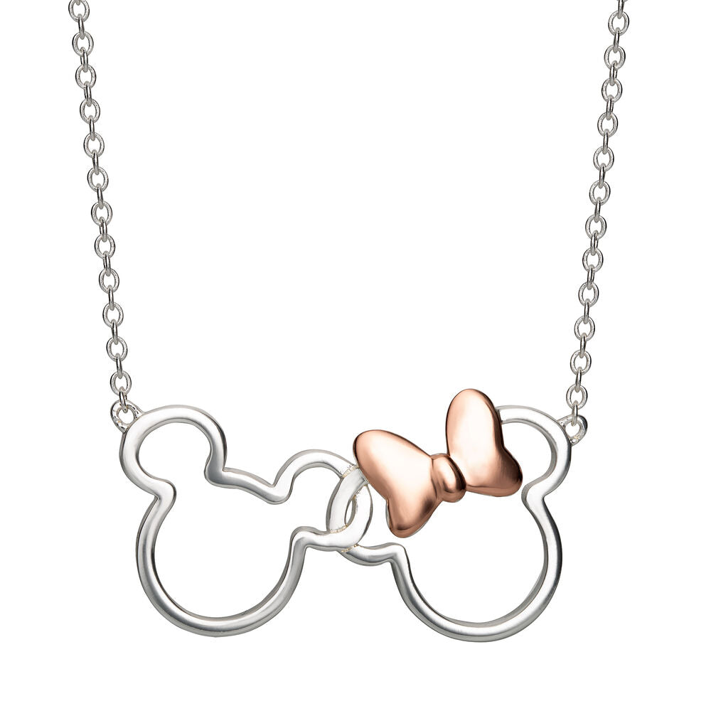Colar Prata Mickey & Minnie Disney