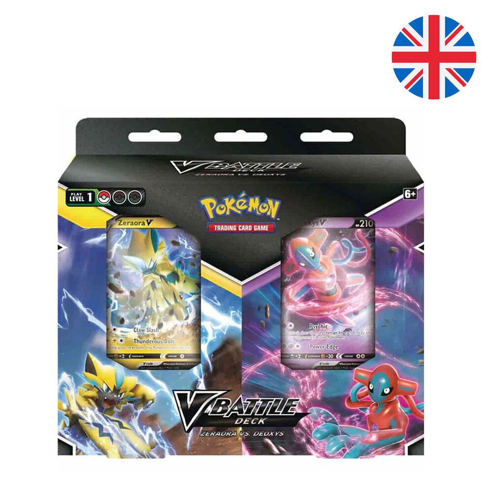 V Battle Deck juego cartas coleccionables Deoxys vs Zeraora Pokemon ingles