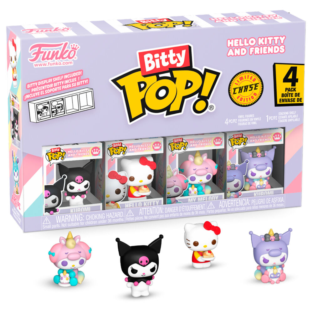 Pack 4 figuras Bitty POP Hello Kitty and Friends Kuromi