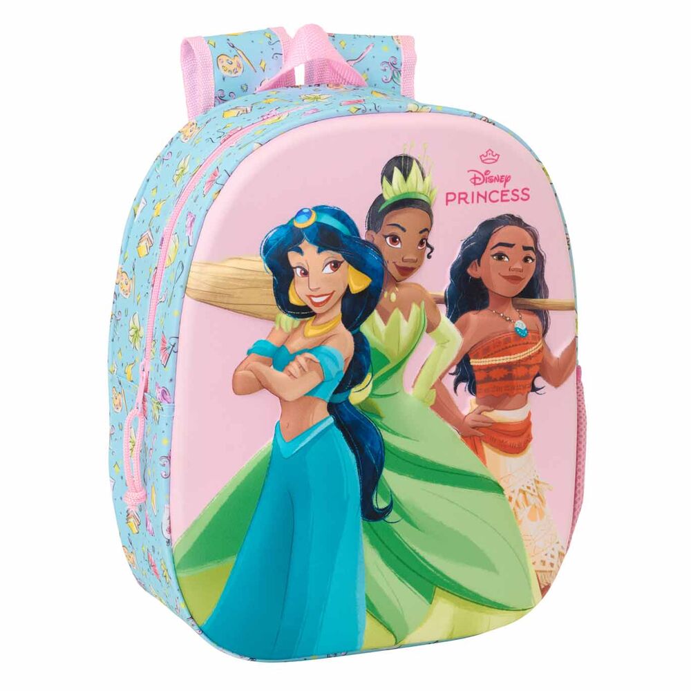 Mochila Pré-Escolar 3D Princesas Disney 33cm