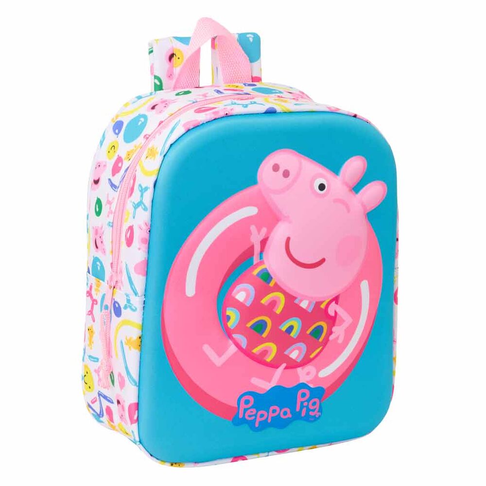 Mochila Creche 3D Peppa Pig 27cm