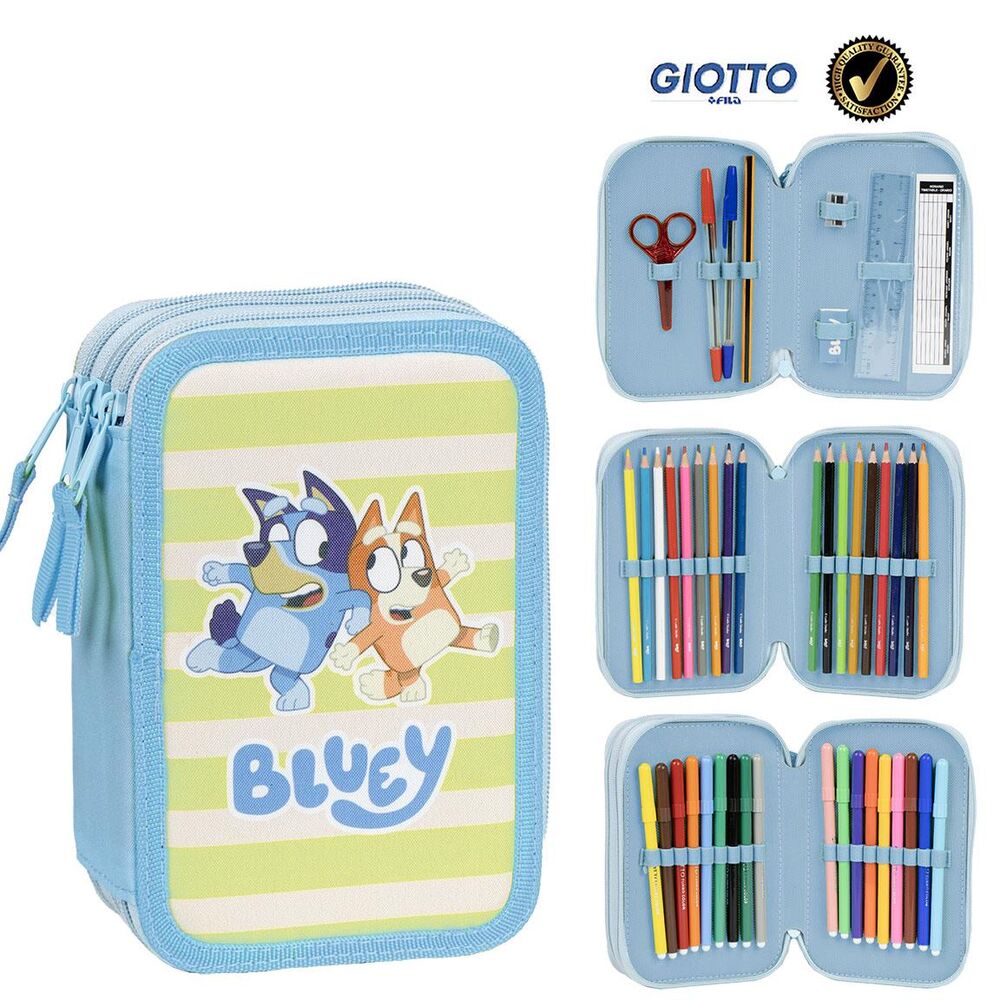 Estojo Triplo Bluey Completo