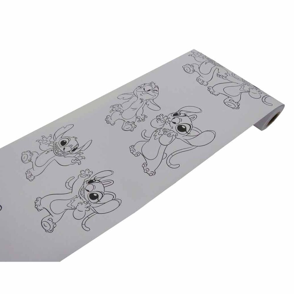 Set de Papelaria Colorir Roll & Go - Disney Stitch (Estação de Colorir + 4 Lápis de Cera + 4 Marcadores + 2 Folhas de Autocolantes)