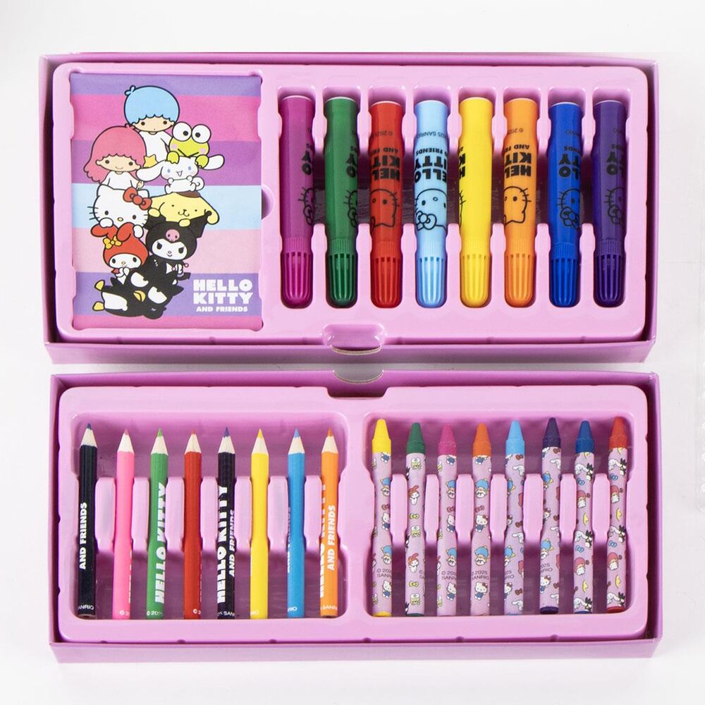 Set de Papelaria Mala de Colorir Hello Kitty