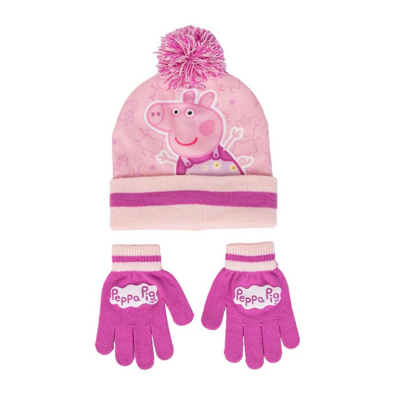 Conjunto Gorro e Luvas Peppa Pig