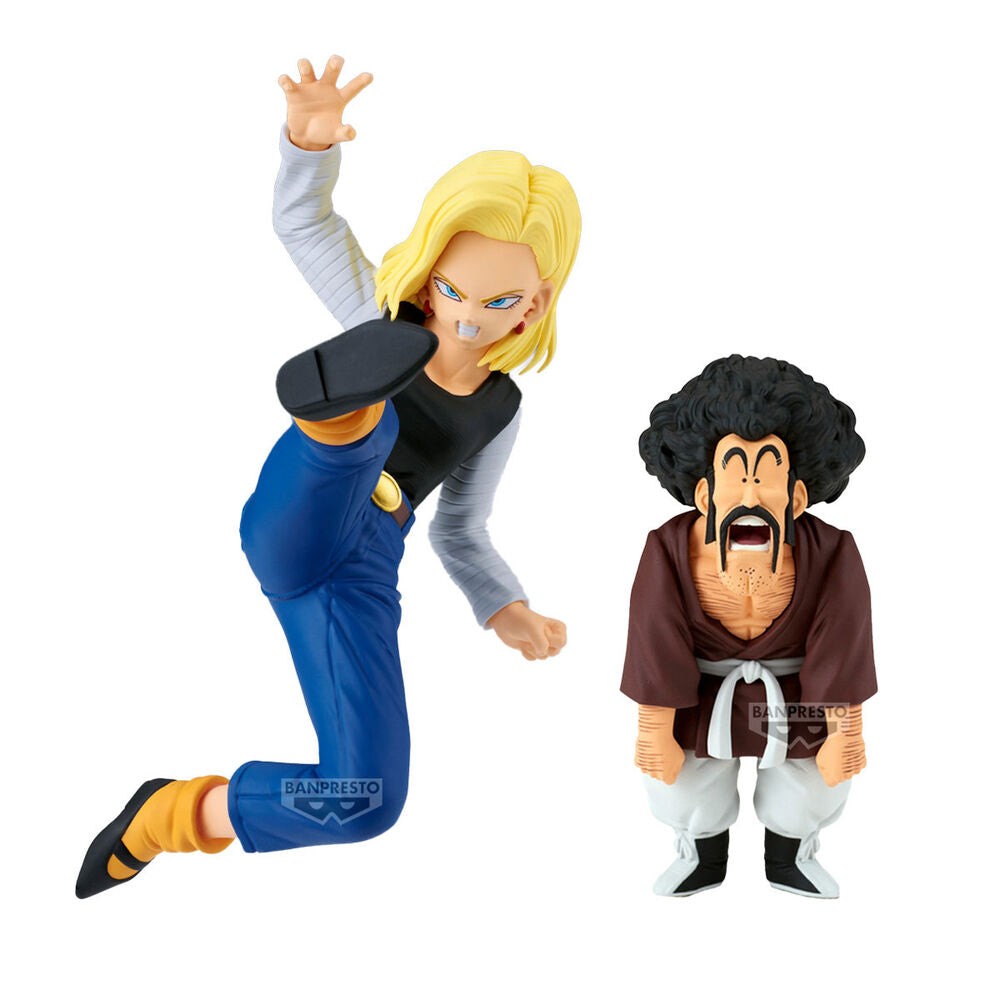 Conjunto 2 figuras Android 18 & Mr. Satan Match Makers Dragon Ball Z 11-8cm