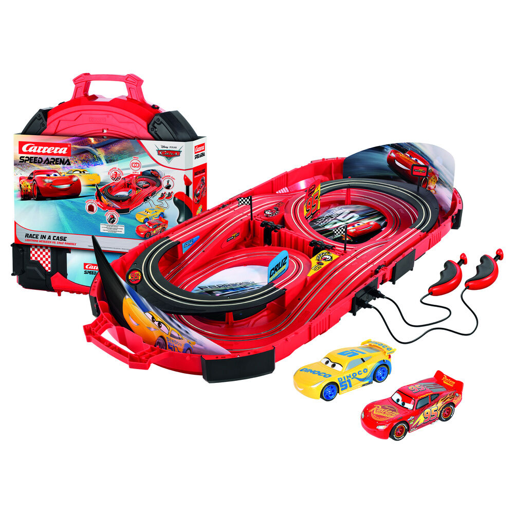 Pista Carrera Circuito Race in a Case Cars Disney Pixar
