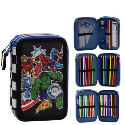 Estojo Triplo Avengers Marvel