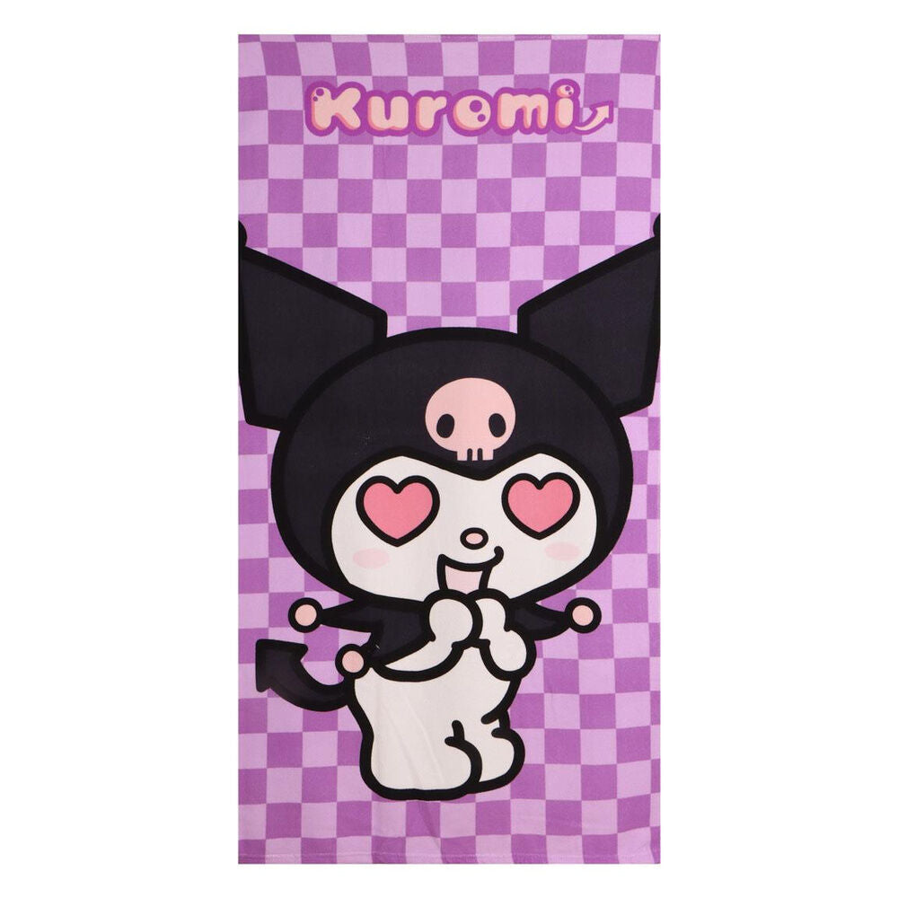 Toalha de Praia Microfibra Kuromi Hello Kitty