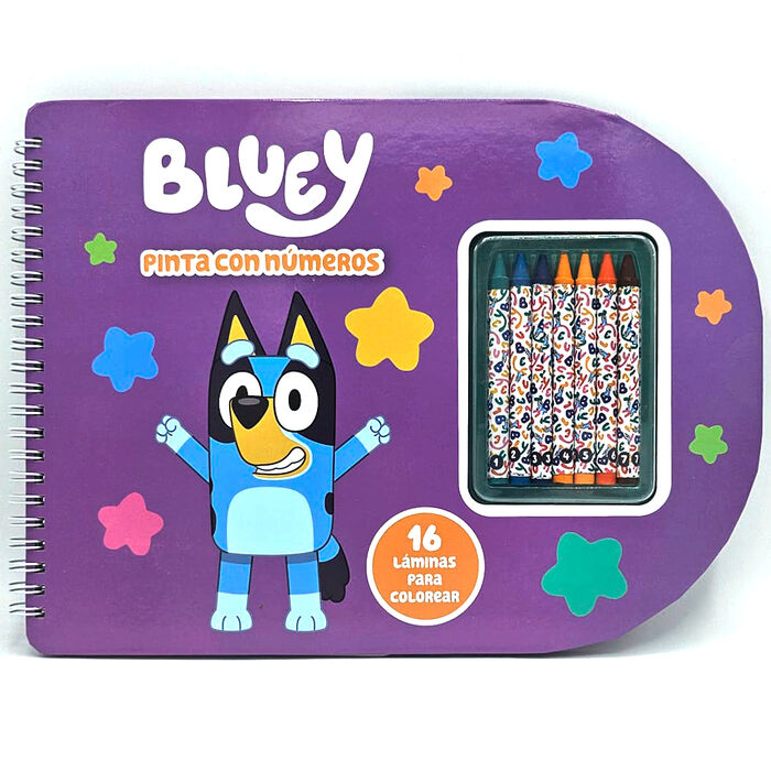 Caderno de pintura com números Bluey