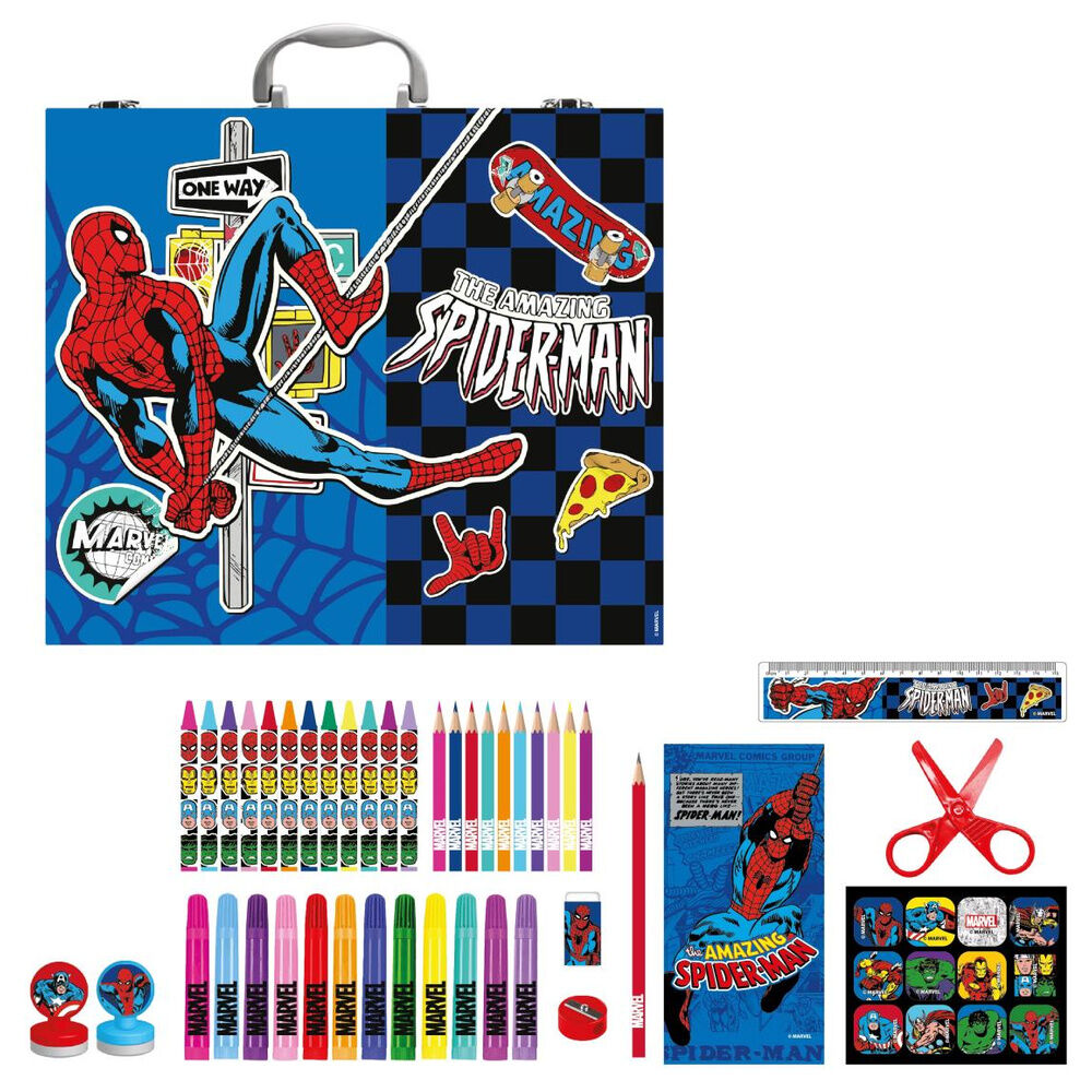 Set de Papelaria Mala de Colorir Spiderman Marvel