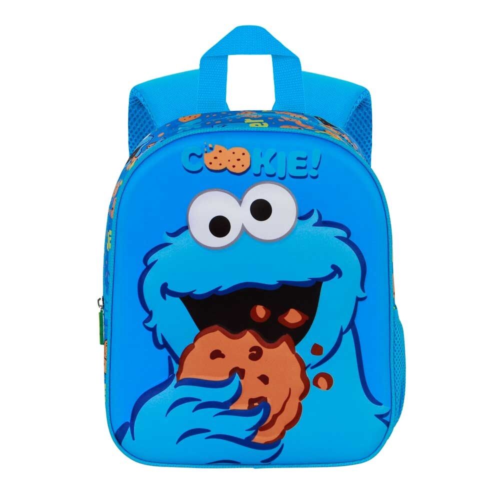 Mochila Pré-Escolar 3D Cookie Monster Rua Sésamo 30cm