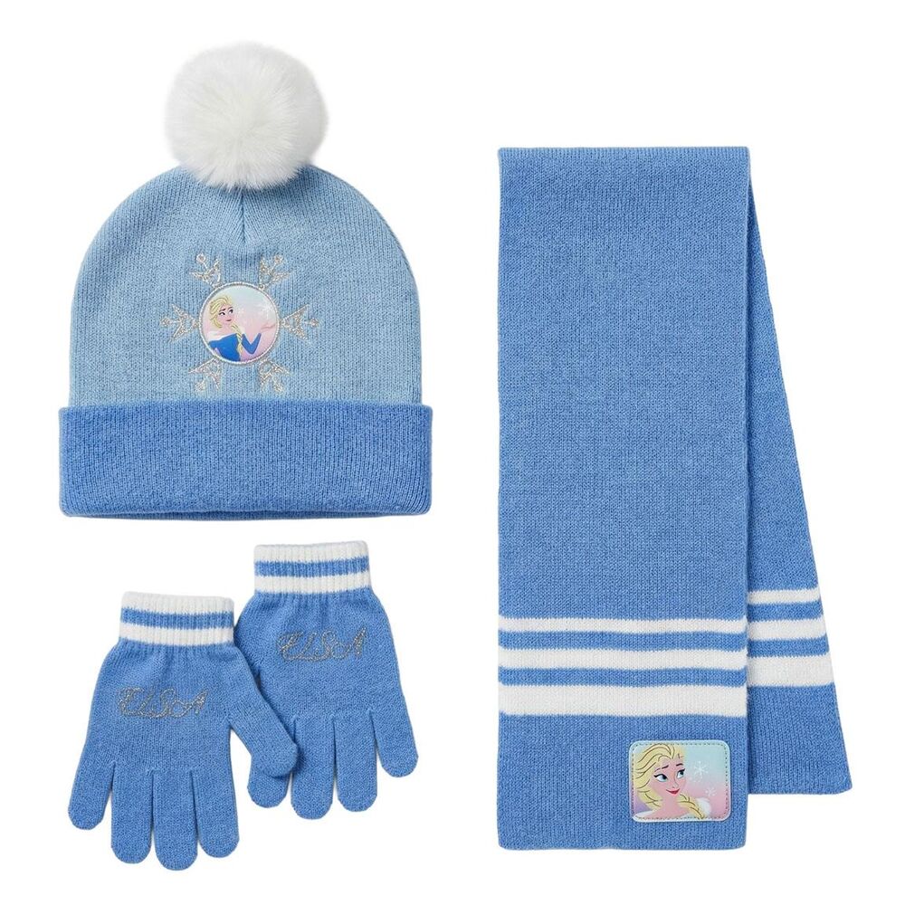 Conjunto de 3 Peças Gorro, Luvas e Cachecol Frozen Disney
