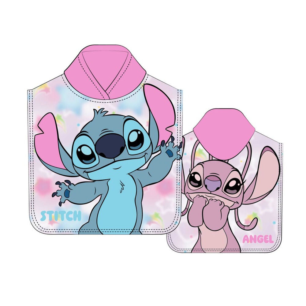 Poncho de Praia Microfibra Angel & Stitch Disney