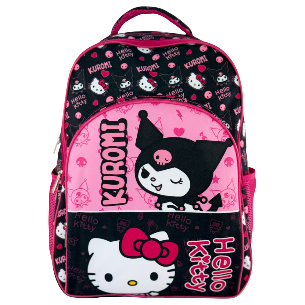 Mochila Escolar Kuromi & Hello Kitty 42cm