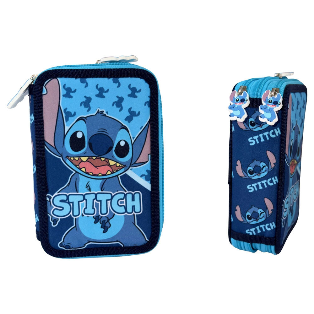 Estojo Triplo Abstract Stitch Disney