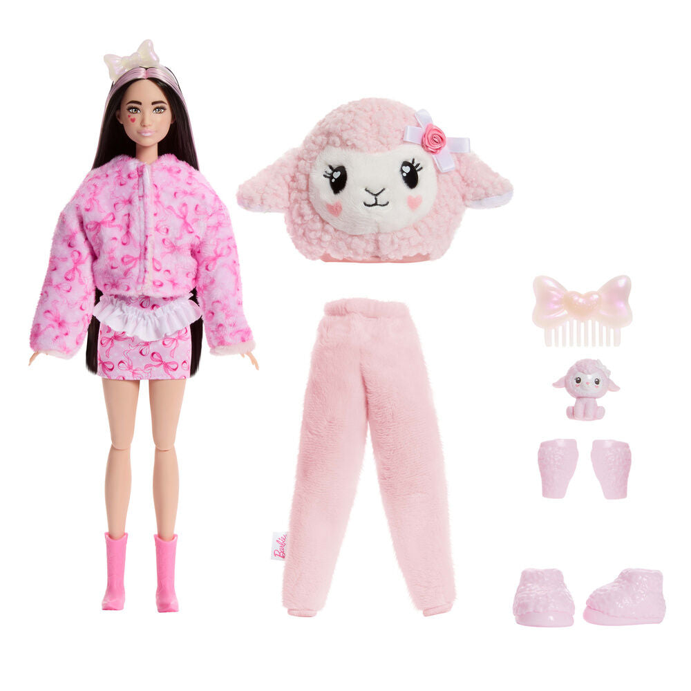 Boneca Ovejita Rosa Cutie Reveal Lazos Dulces Barbie