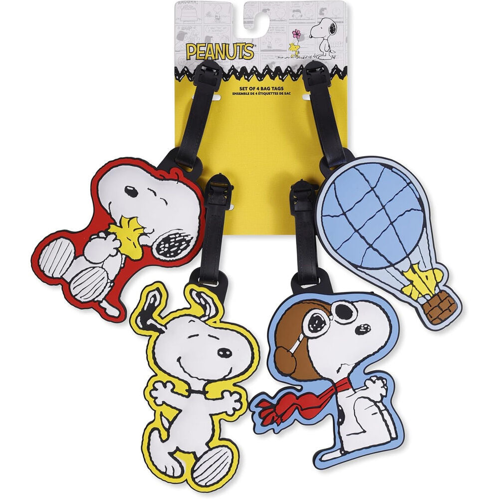 Conjunto 4 Etiquetas de Identificação Snoopy Peanuts