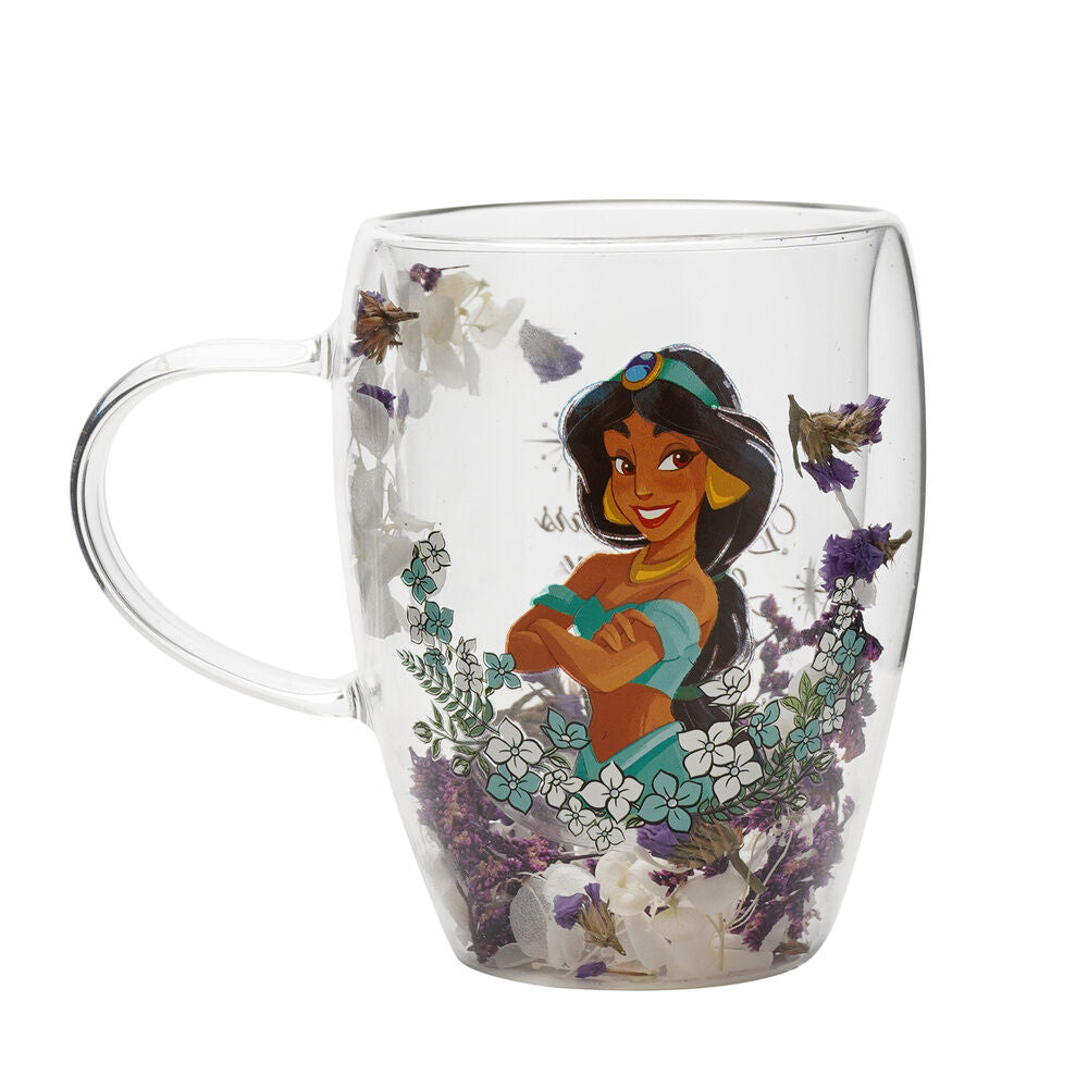 Caneca Cristal Flores Secas Jasmine Princesas Disney