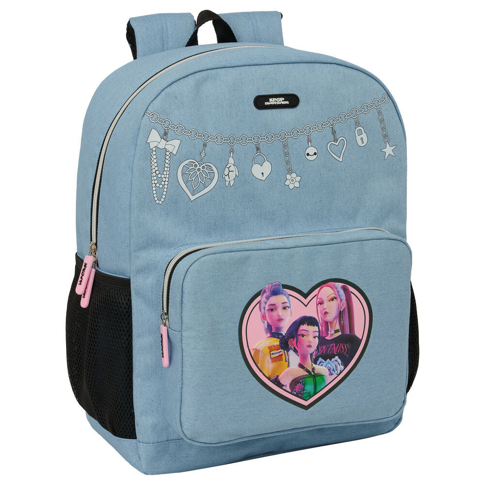 Mochila Escolar Huntrix K-Pop Demon Hunters 43cm Adaptável