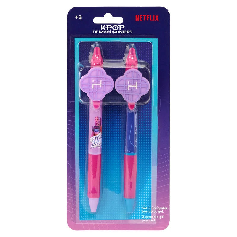 Pack de 2 Esferográficas Apagáveis K-Pop Demon Hunters