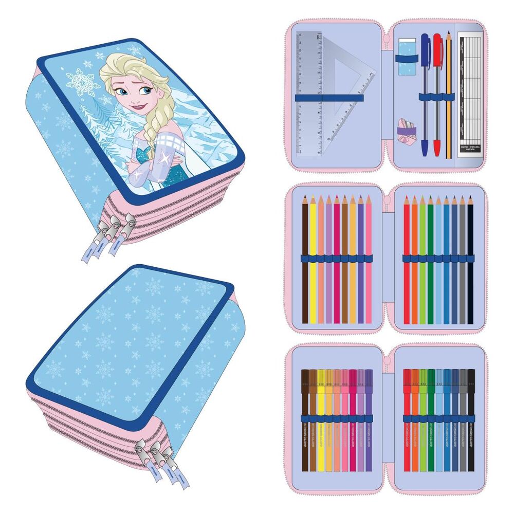 Estojo Triplo Elsa Frozen Disney