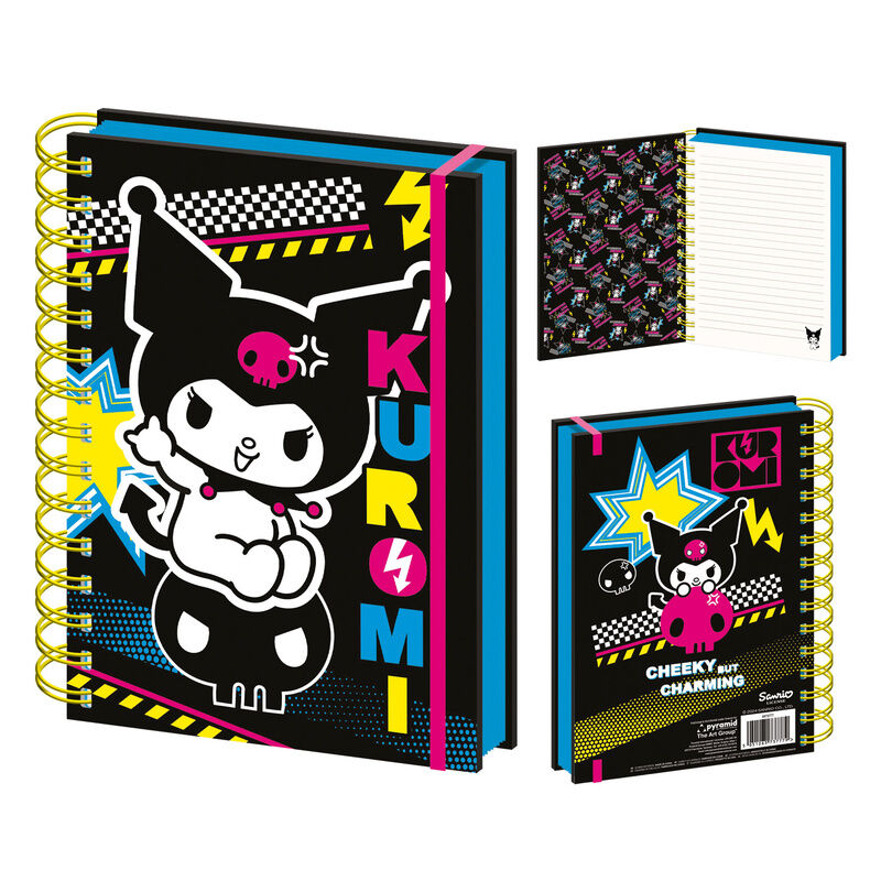 Caderno A5 Punk Vibes Kuromi Hello Kitty