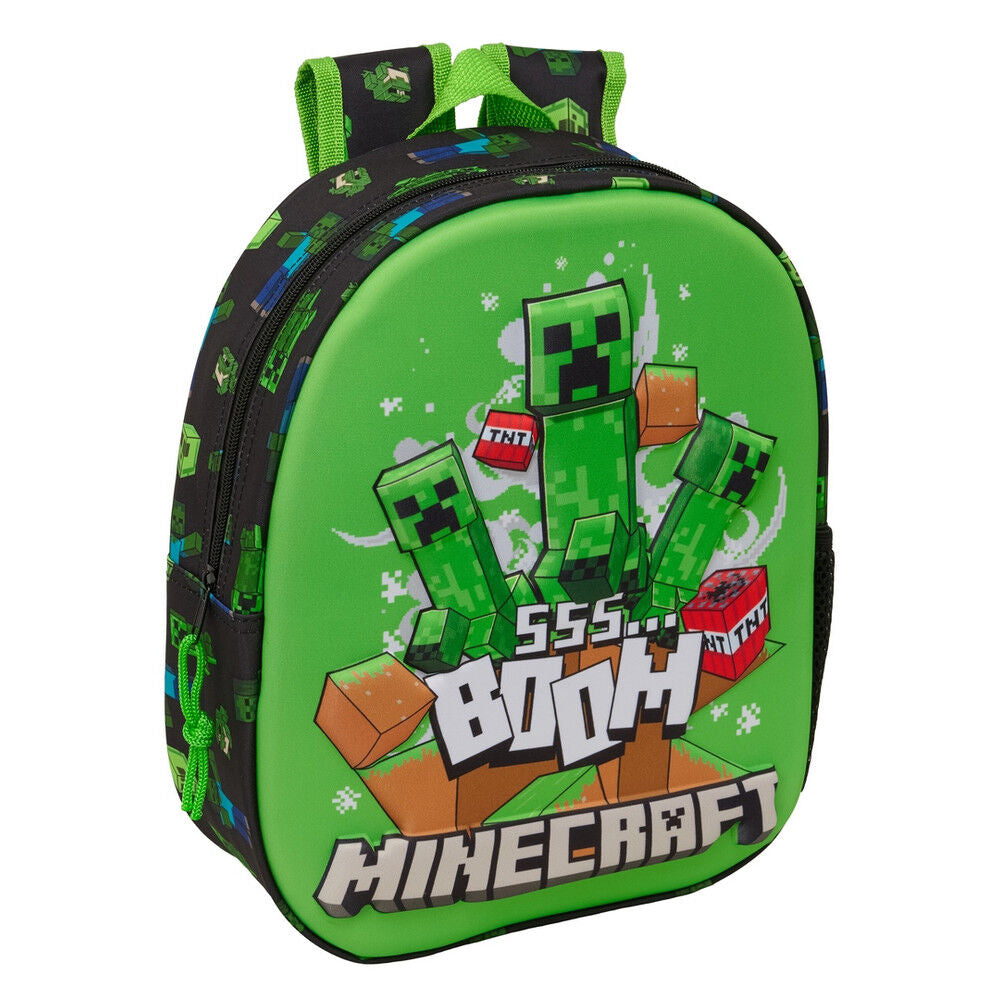 Mochila Pré-Escolar 3D Minecraft 33cm