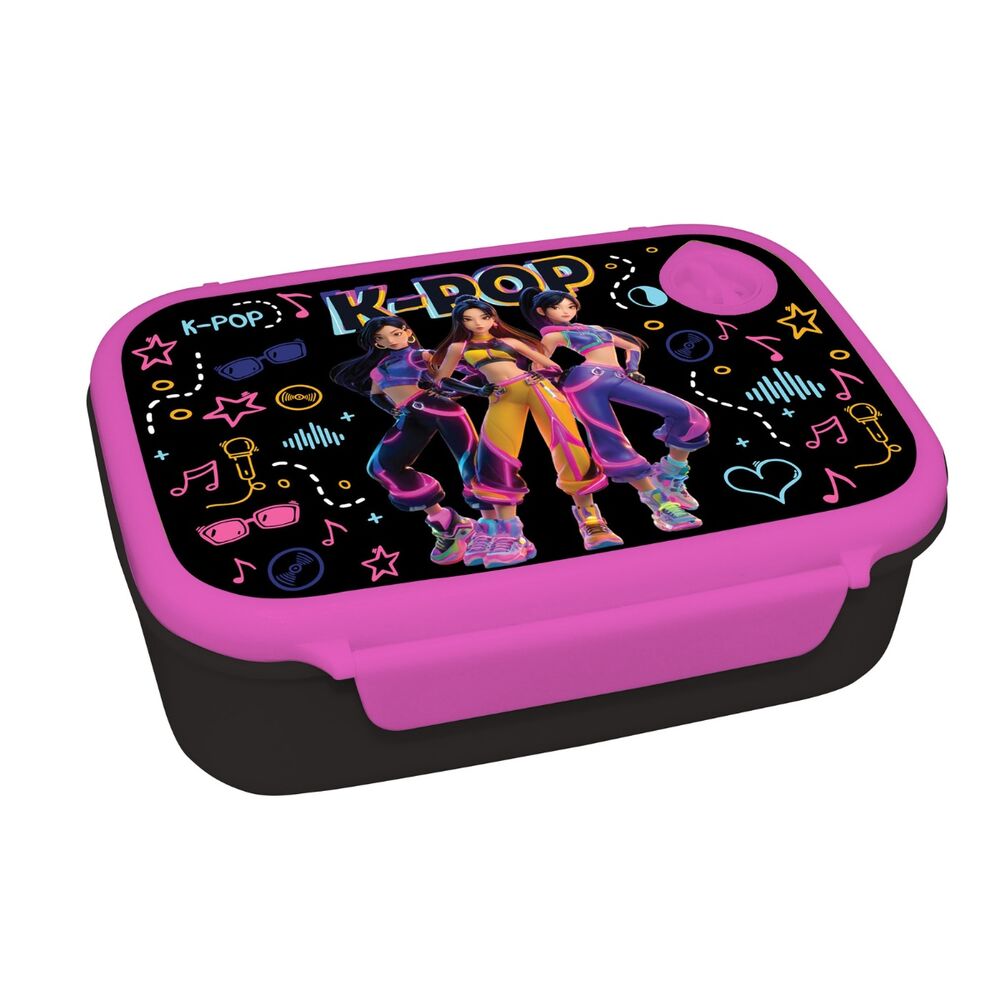 Conjunto Sanduicheira + Garrafa Aluminio K-Pop Demon Hunters 500ml