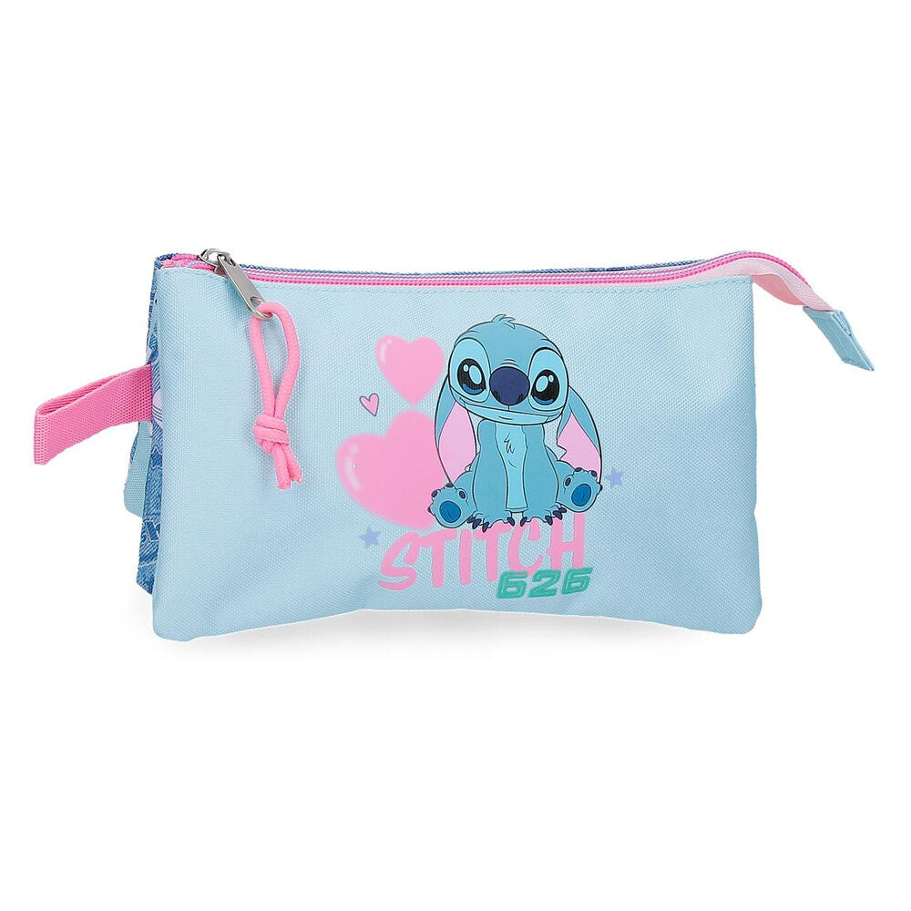 Estojo Triplo Hearts Stitch Disney
